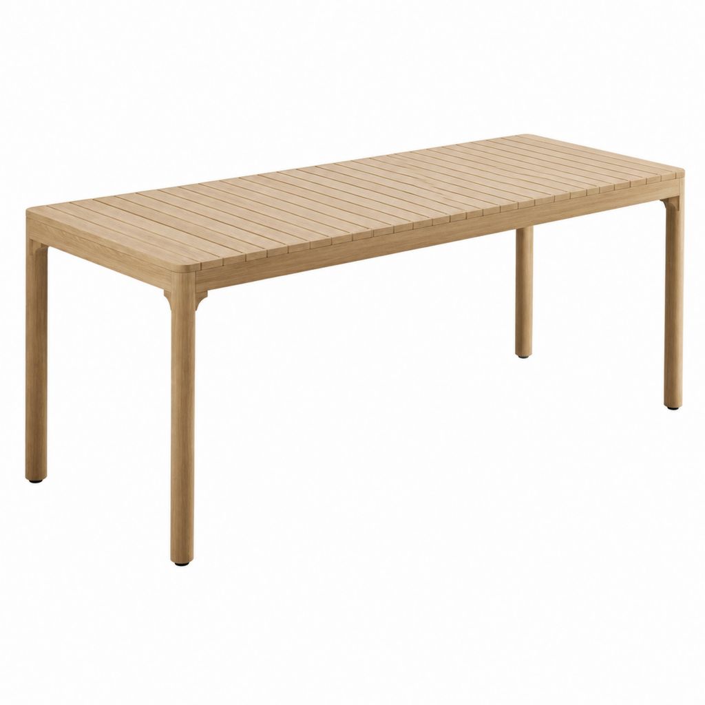 Gartentisch aus massivem Teakholz natur rechteckig 200 x 100 x 75 cm