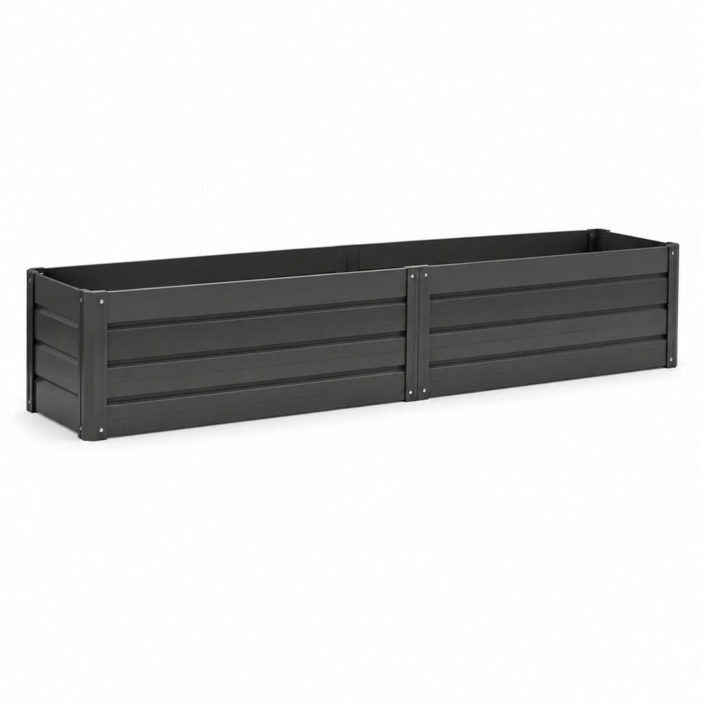 Hochbeet aus verzinktem Stahl Schwarz rechteckig 240 x 60 x 30 cm