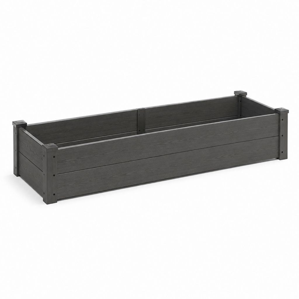 Hochbeet aus WPC Anthrazit rechteckig 120 x 60 x 30 cm