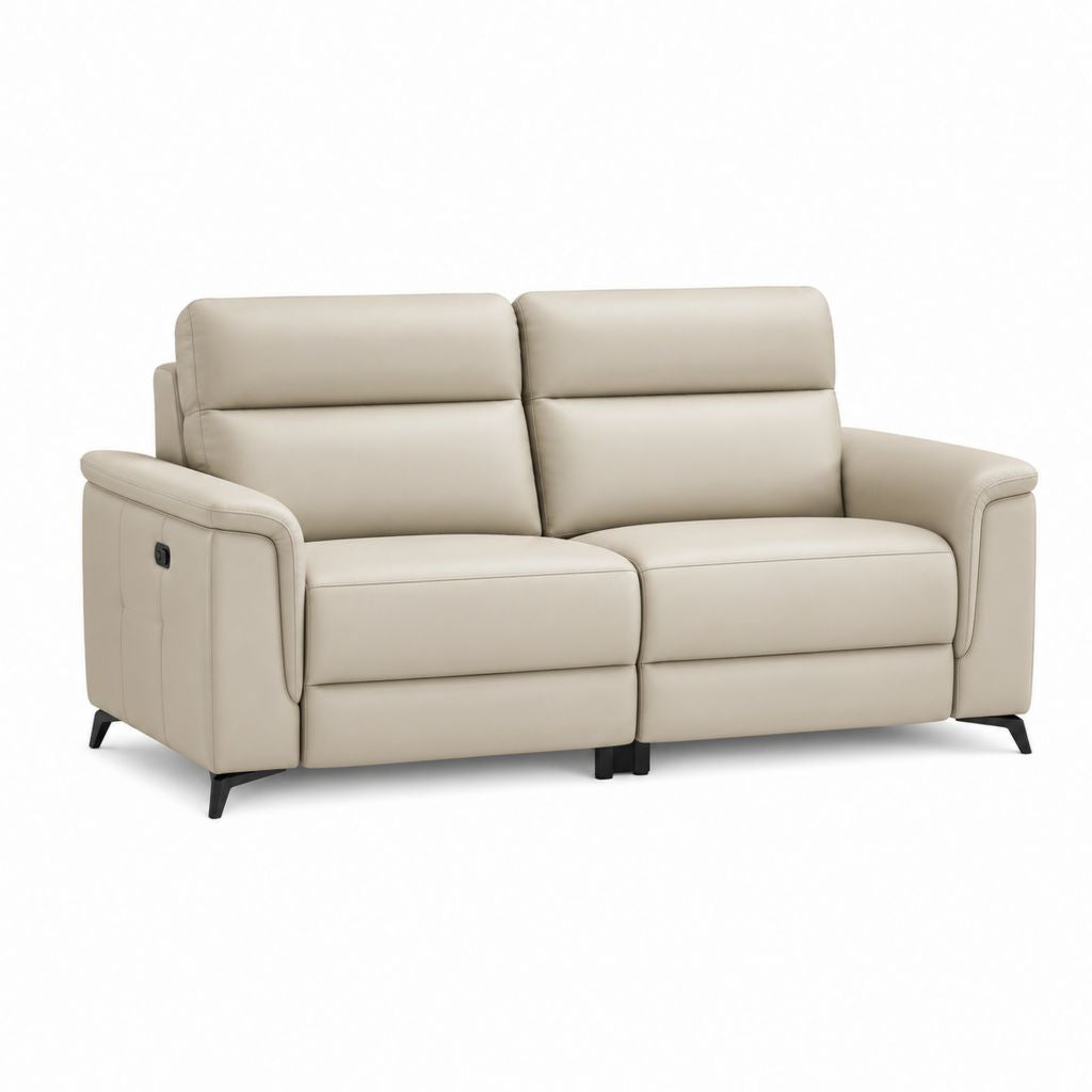 2-Sitzer Relaxsofa Beige aus PU-Kunstleder rechteckig mit elektrischer Verstellung 180 x 95 x 102 cm
