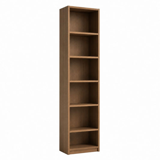 Bücherregal mit 6 offenen Fächern Nussbraun Spanplatte rechteckig 40 x 30 x 180 cm