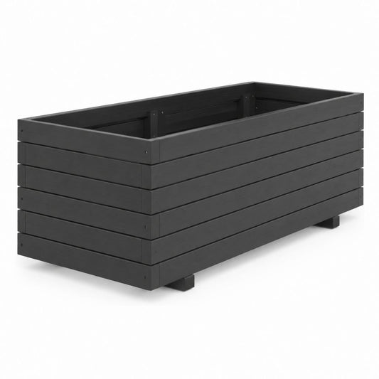 Hochbeet Pflanzkasten Anthrazit aus WPC rechteckig 120 x 60 x 60 cm