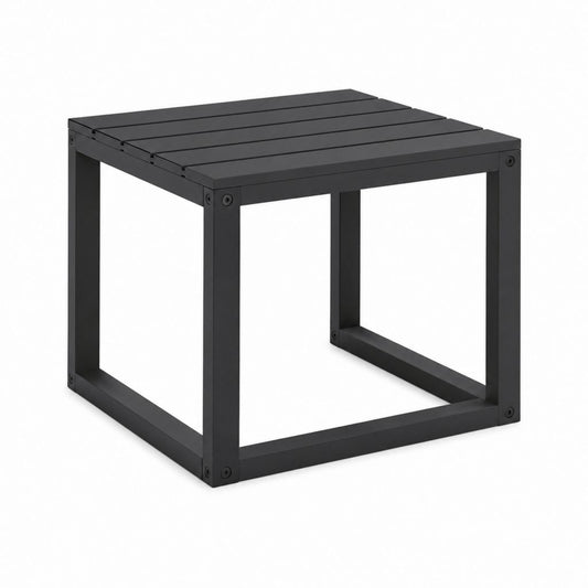 Gartentisch Beistelltisch Schwarz Aluminium Quadratisch 60 x 60 x 45 cm