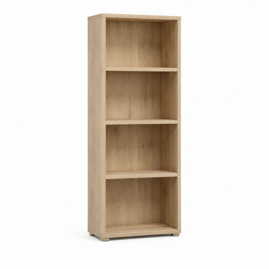 Bücherregal Eiche hell Spanplatte rechteckig 60 x 30 x 180 cm mit 4 offenen Fächern