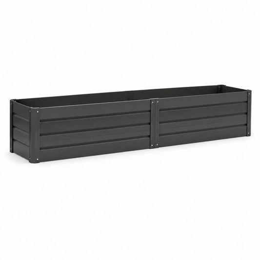 Hochbeet aus verzinktem Stahl Schwarz rechteckig 240 x 60 x 30 cm