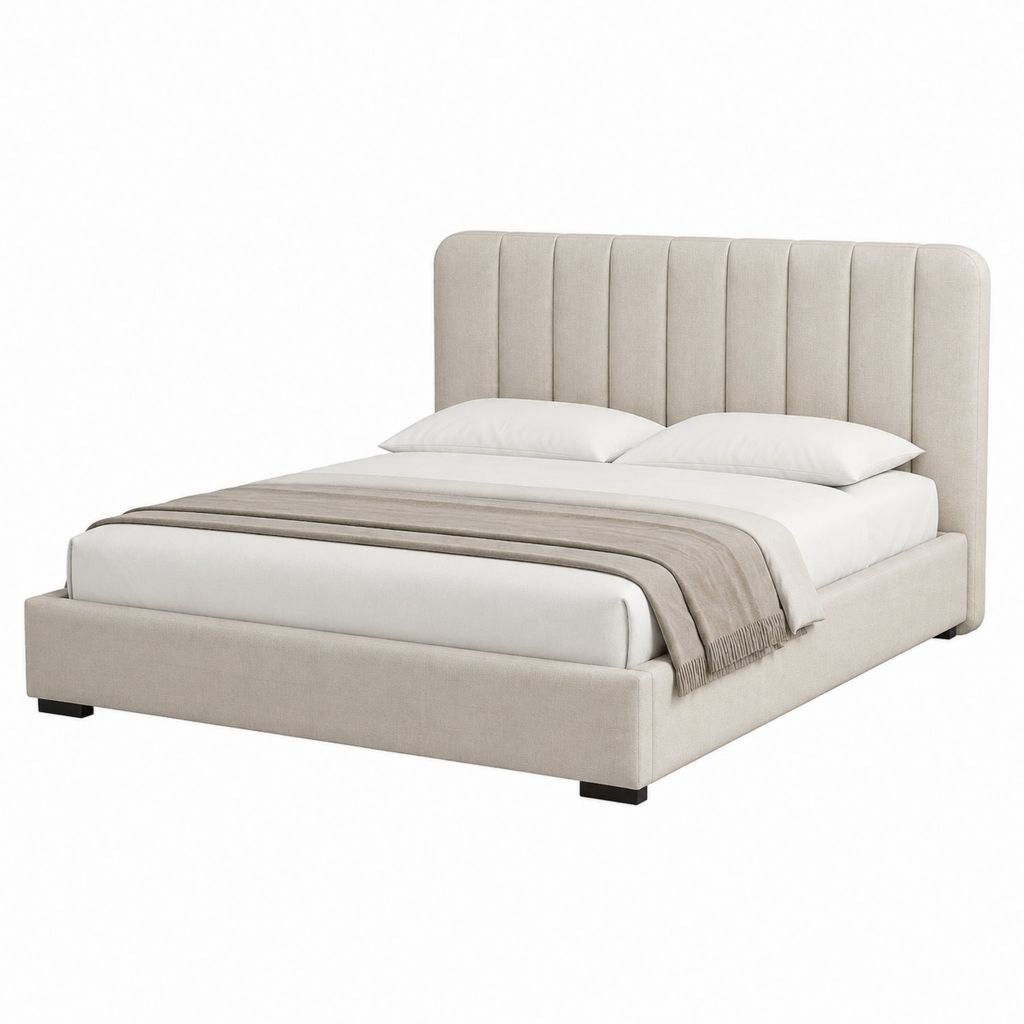 Stauraumbett Beige Polyester Rechteckig mit Bettkasten 180 x 200 cm
