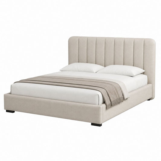 Stauraumbett Beige Polyester Rechteckig mit Bettkasten 180 x 200 cm