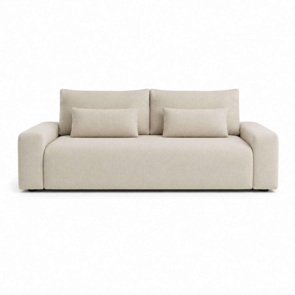 2-Sitzer Sofa Beige Polyester Rechteckig 200 x 95 x 85 cm