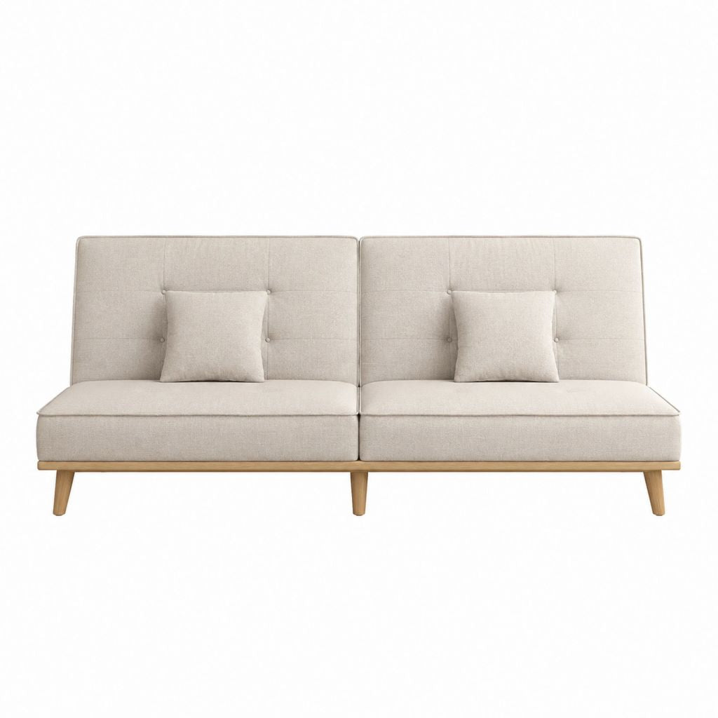 2-Sitzer Sofa Beige Polyester Rechteckig 160 x 80 x 85 cm