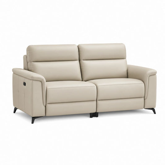 2-Sitzer Relaxsofa Beige aus PU-Kunstleder rechteckig mit elektrischer Verstellung 180 x 95 x 102 cm
