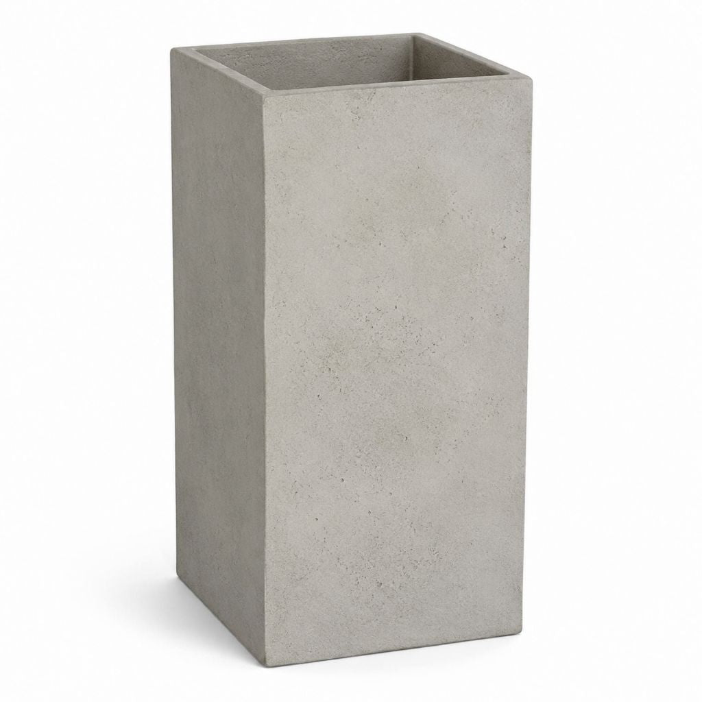 Pflanzkübel Grau aus Beton quadratisch 30 x 30 x 70 cm
